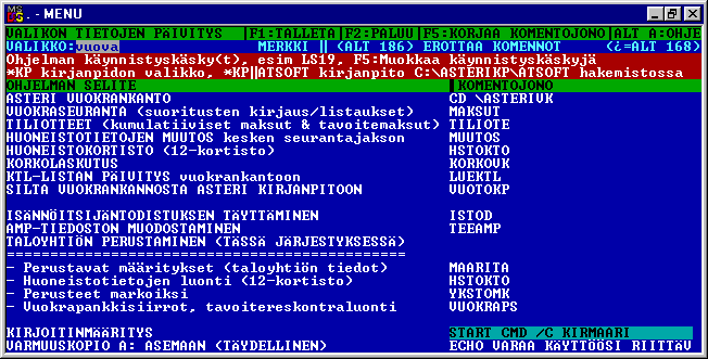 Valikon tietojen mritys -kuvaruutukopio